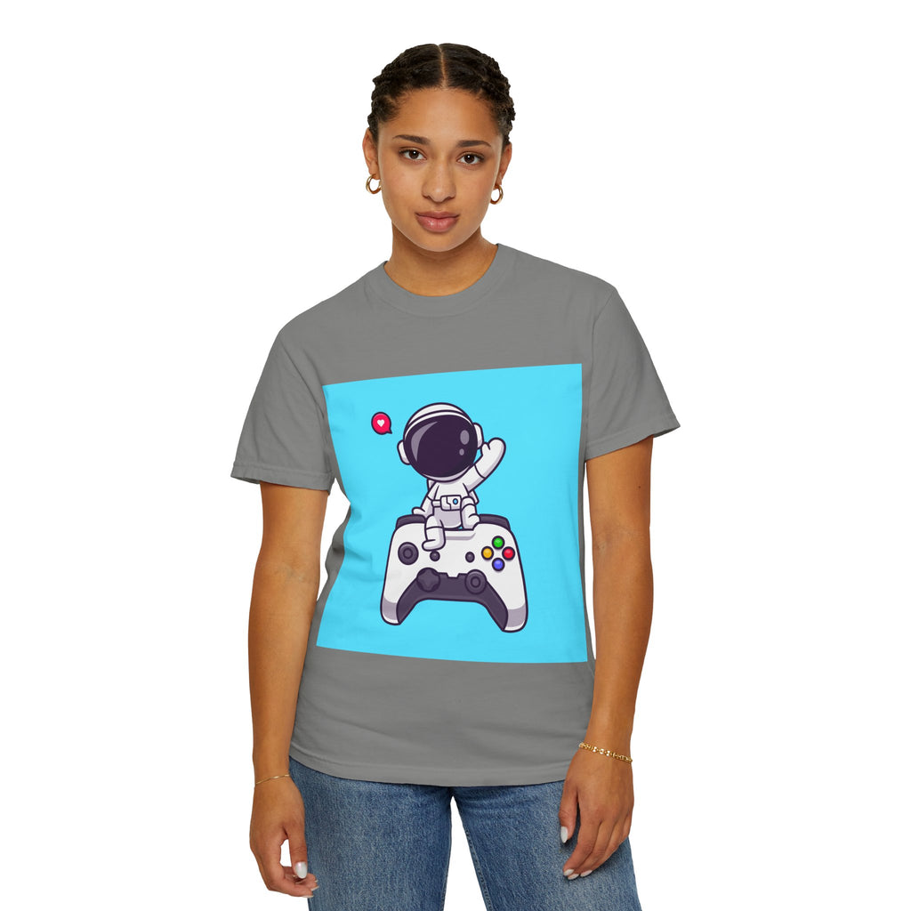 Astronaut Gamer T-Shirt, Unisex Gaming Shirt, Space-Themed Shirt, Gift for Gamers, Creative Casual Wear
