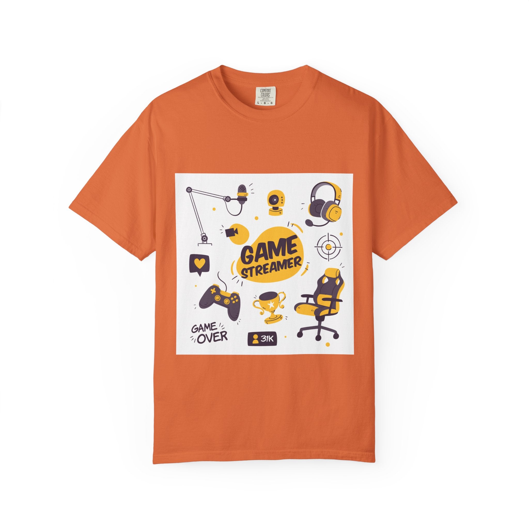 Gamer Streamer T-shirt, Unisex Casual Tee, Gaming Apparel, Twitch Merchandise, Gift for Gamers, Comfortable Cotton Shirt