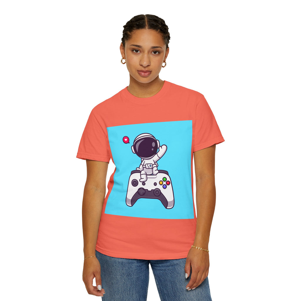 Astronaut Gamer T-Shirt, Unisex Gaming Shirt, Space-Themed Shirt, Gift for Gamers, Creative Casual Wear