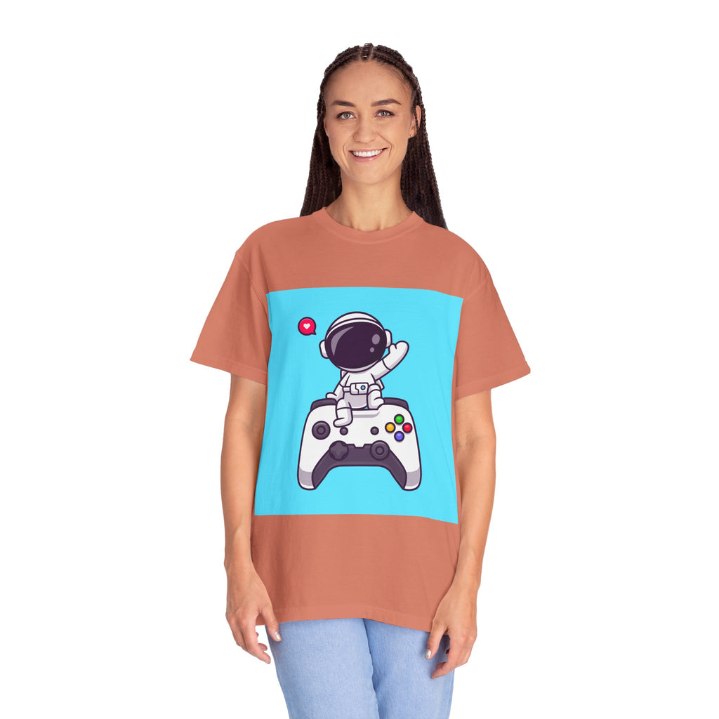 Astronaut Gamer T-Shirt, Unisex Gaming Shirt, Space-Themed Shirt, Gift for Gamers, Creative Casual Wear