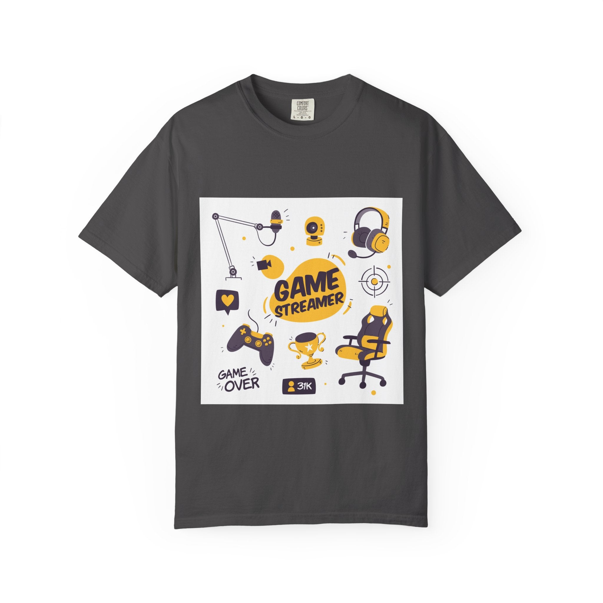 Gamer Streamer T-shirt, Unisex Casual Tee, Gaming Apparel, Twitch Merchandise, Gift for Gamers, Comfortable Cotton Shirt