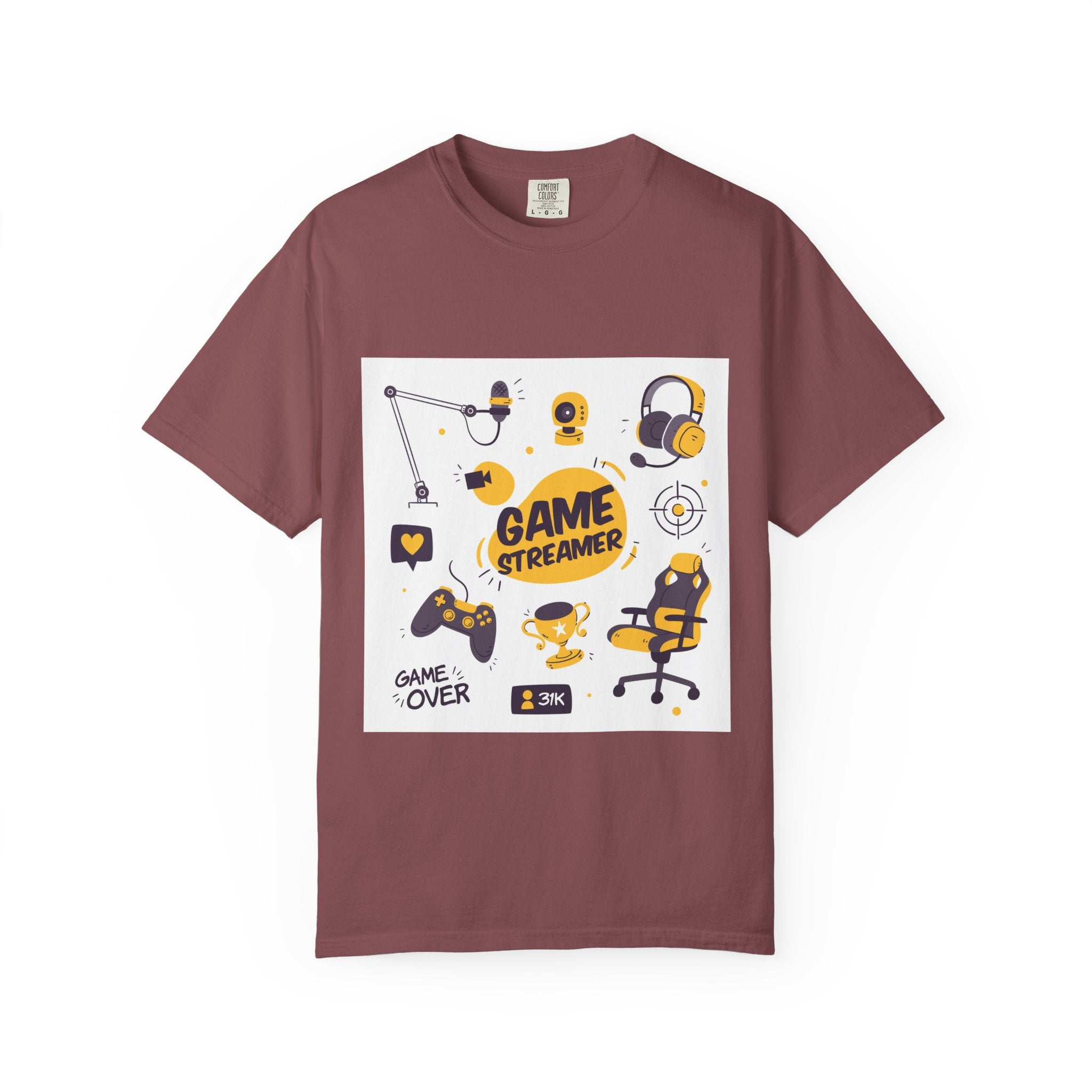 Gamer Streamer T-shirt, Unisex Casual Tee, Gaming Apparel, Twitch Merchandise, Gift for Gamers, Comfortable Cotton Shirt