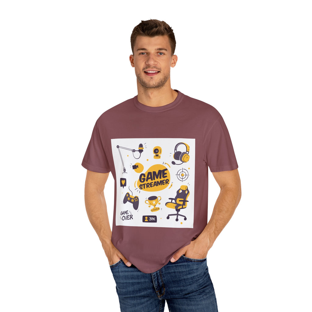 Gamer Streamer T-shirt, Unisex Casual Tee, Gaming Apparel, Twitch Merchandise, Gift for Gamers, Comfortable Cotton Shirt