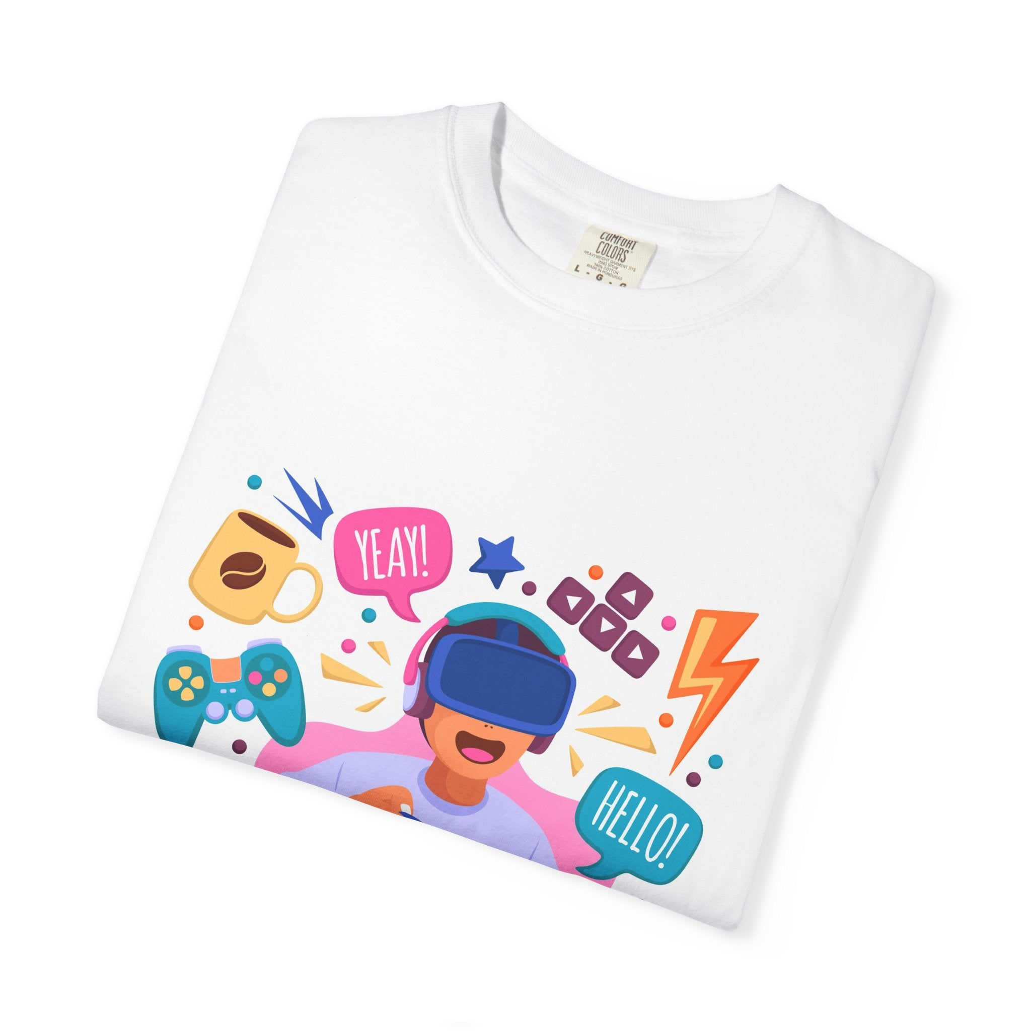 Fun Gamer T-Shirt - Unisex Garment-Dyed, Video Game Gift, Geeky Apparel, Casual Wear, Birthday Gift, VR Fan Tee