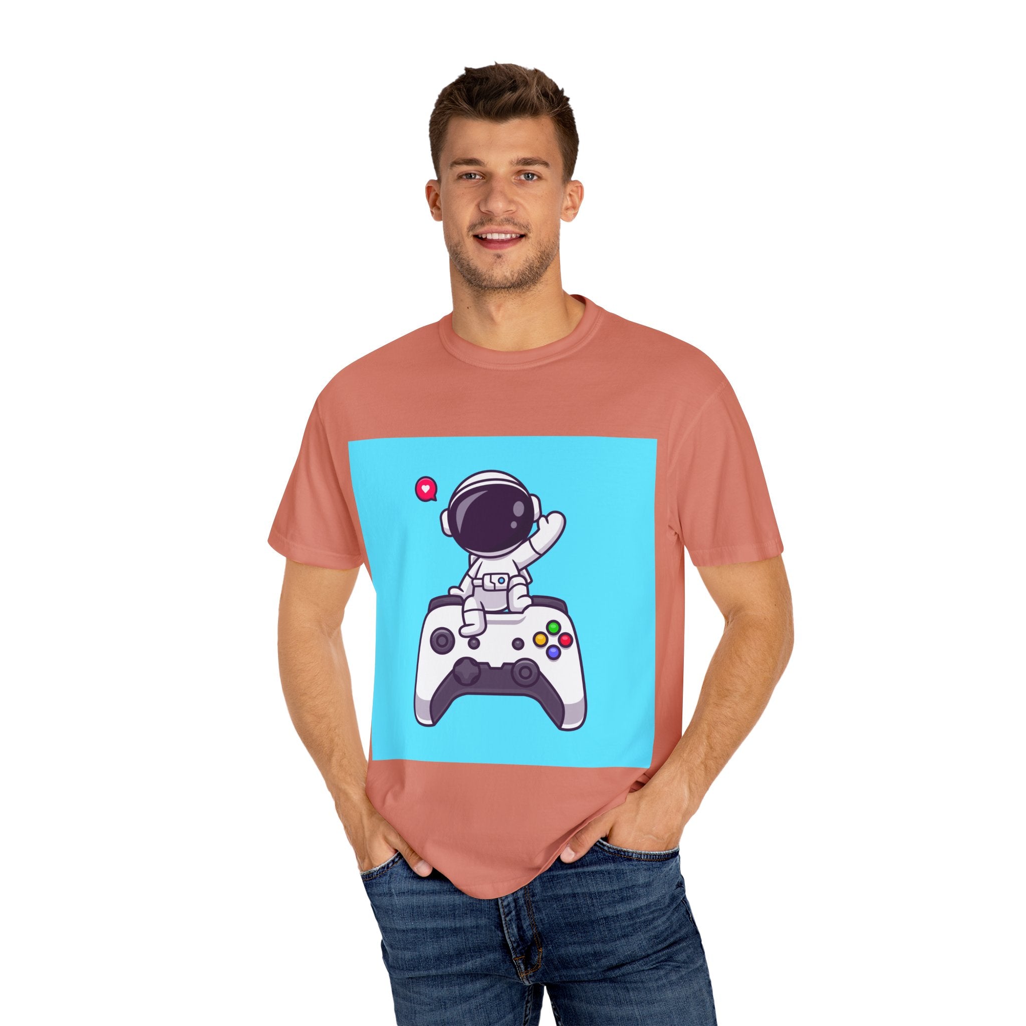 Astronaut Gamer T-Shirt, Unisex Gaming Shirt, Space-Themed Shirt, Gift for Gamers, Creative Casual Wear