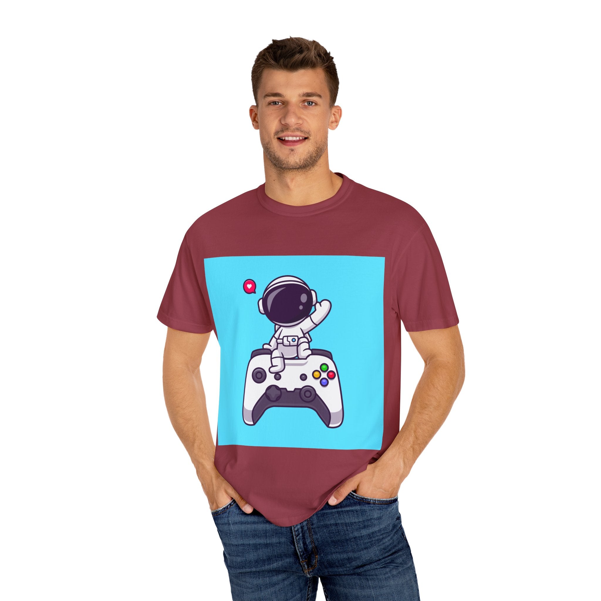 Astronaut Gamer T-Shirt, Unisex Gaming Shirt, Space-Themed Shirt, Gift for Gamers, Creative Casual Wear