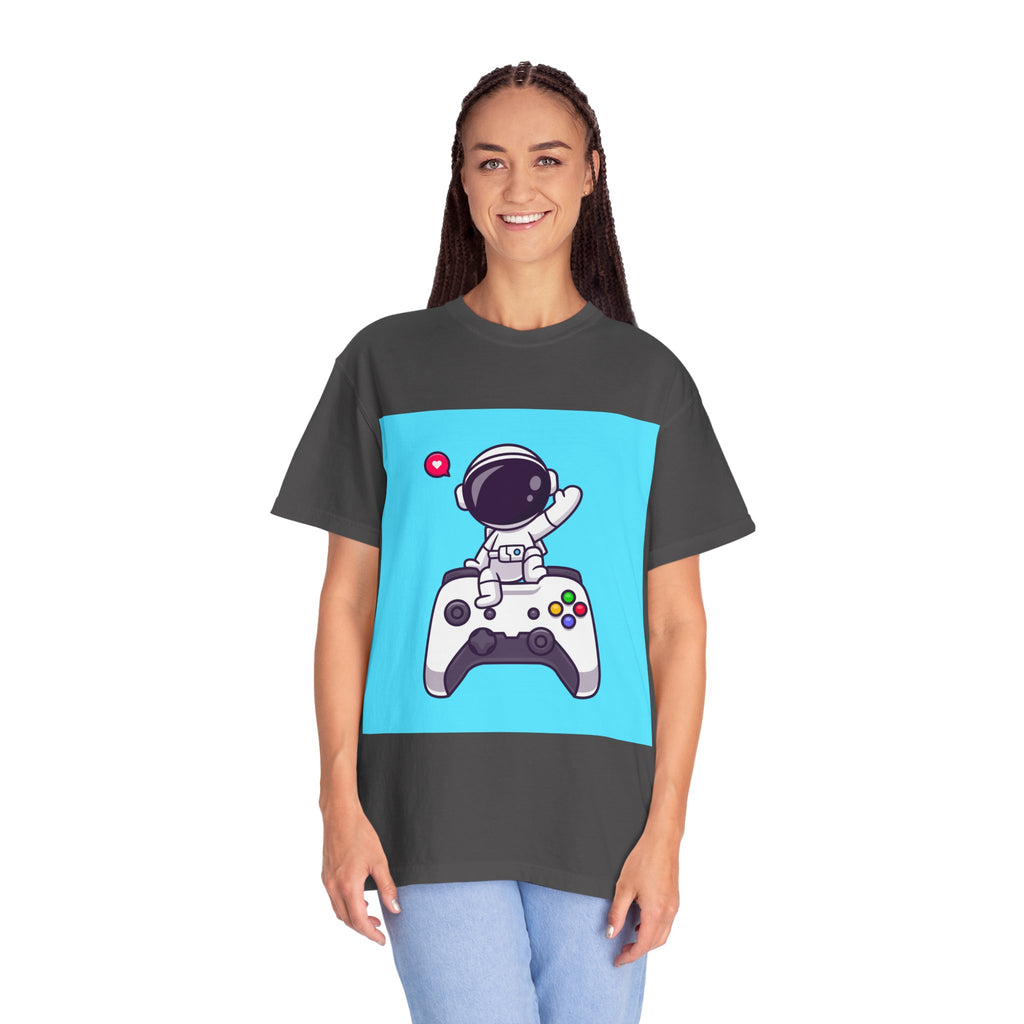 Astronaut Gamer T-Shirt, Unisex Gaming Shirt, Space-Themed Shirt, Gift for Gamers, Creative Casual Wear