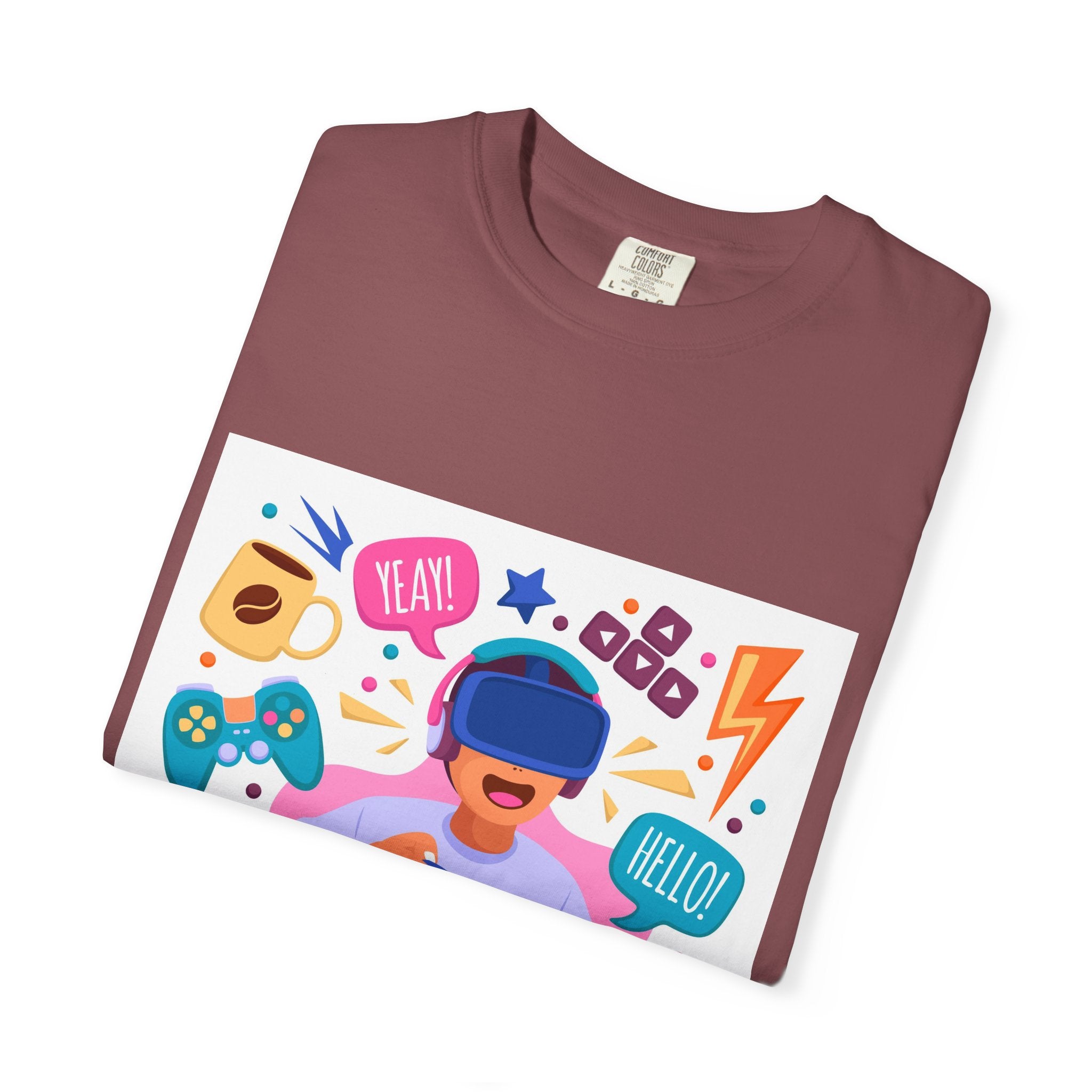Fun Gamer T-Shirt - Unisex Garment-Dyed, Video Game Gift, Geeky Apparel, Casual Wear, Birthday Gift, VR Fan Tee