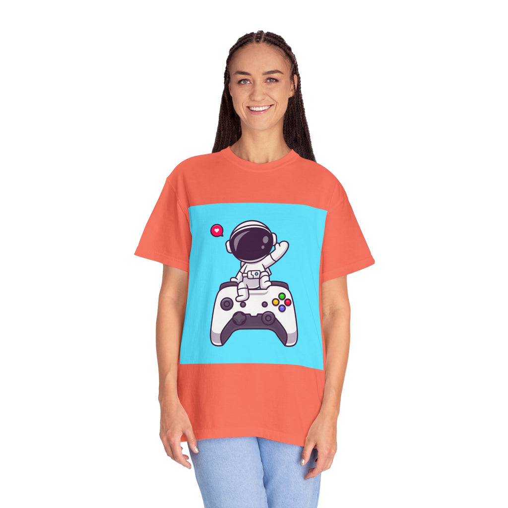 Astronaut Gamer T-Shirt, Unisex Gaming Shirt, Space-Themed Shirt, Gift for Gamers, Creative Casual Wear