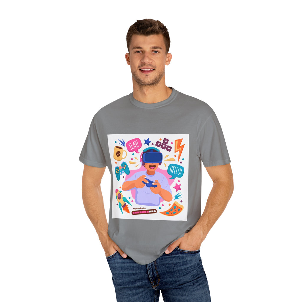 Fun Gamer T-Shirt - Unisex Garment-Dyed, Video Game Gift, Geeky Apparel, Casual Wear, Birthday Gift, VR Fan Tee