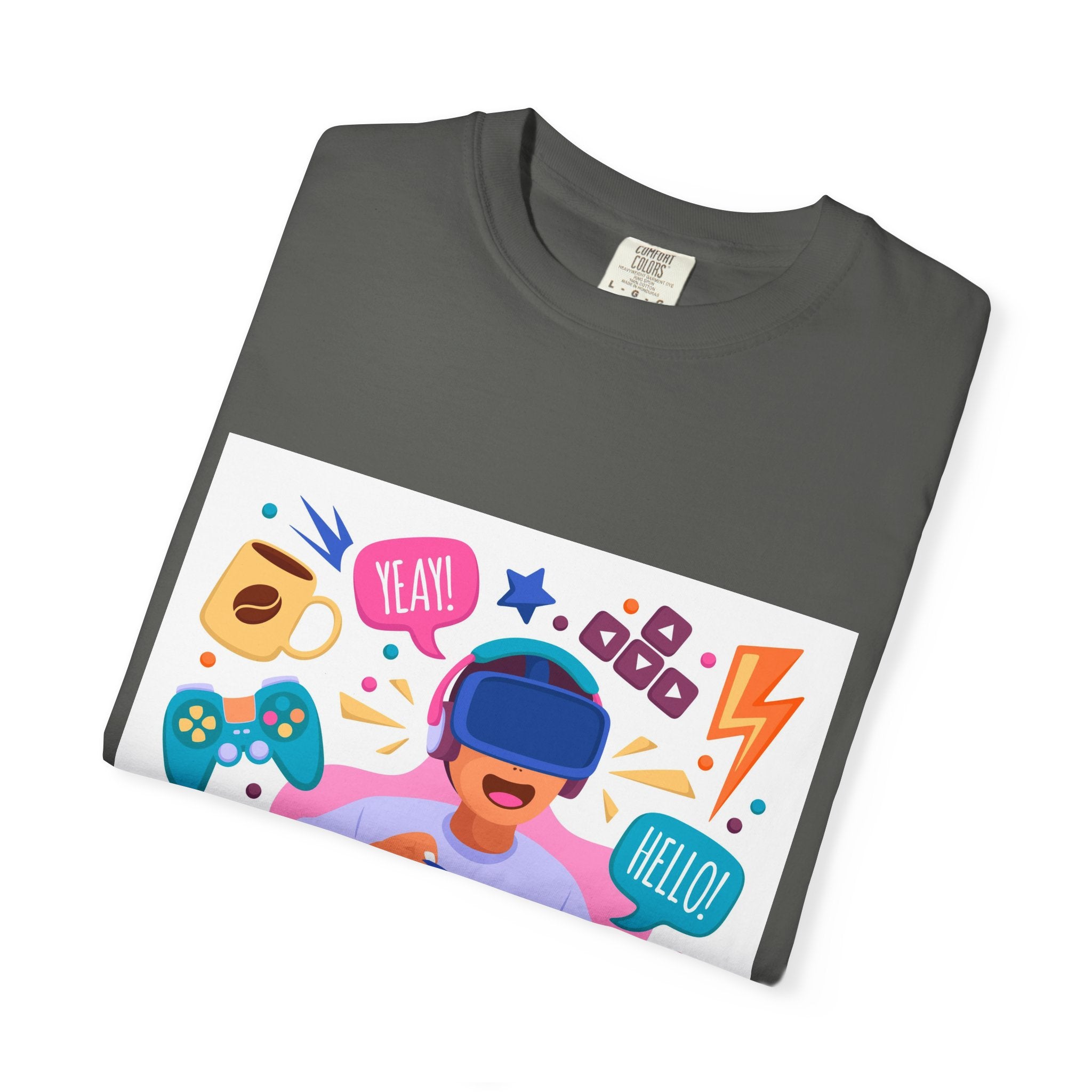 Fun Gamer T-Shirt - Unisex Garment-Dyed, Video Game Gift, Geeky Apparel, Casual Wear, Birthday Gift, VR Fan Tee