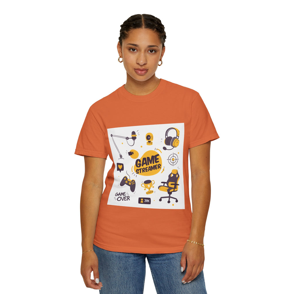 Gamer Streamer T-shirt, Unisex Casual Tee, Gaming Apparel, Twitch Merchandise, Gift for Gamers, Comfortable Cotton Shirt