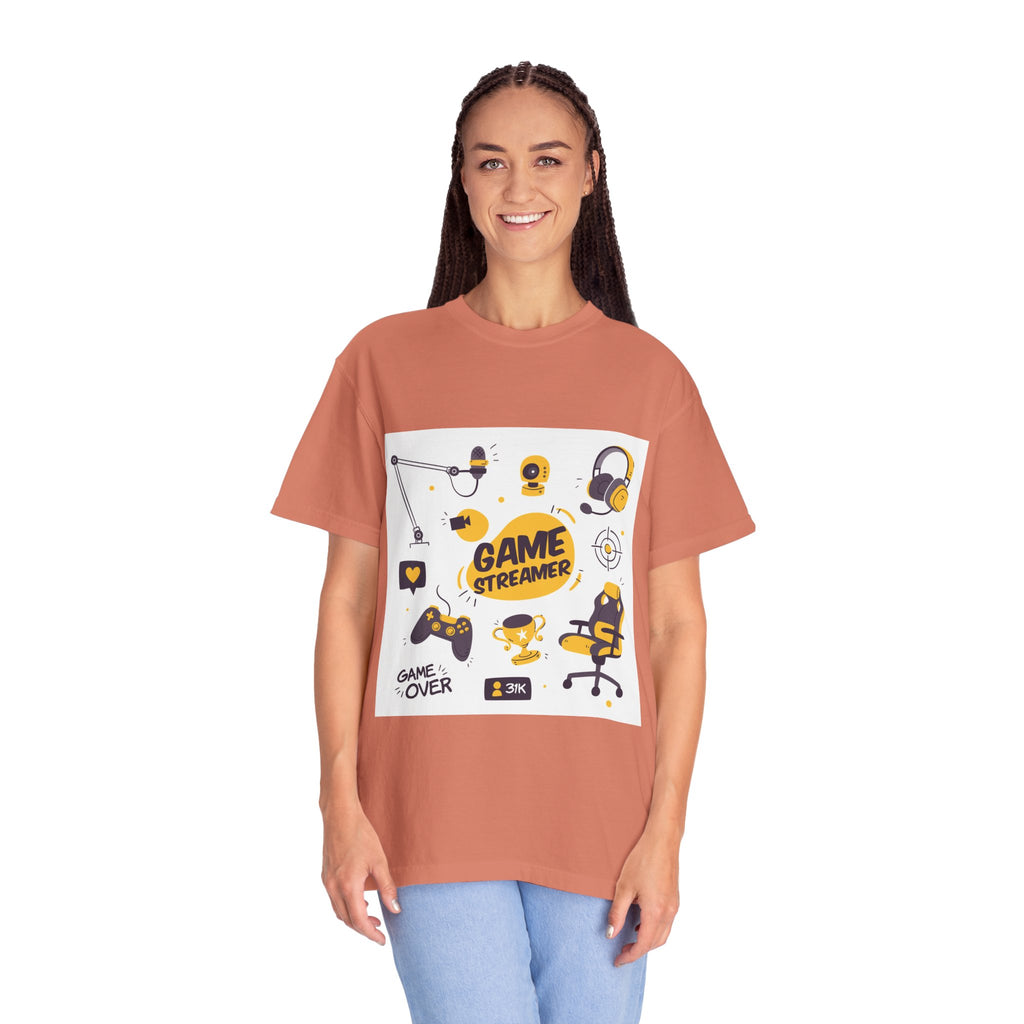 Gamer Streamer T-shirt, Unisex Casual Tee, Gaming Apparel, Twitch Merchandise, Gift for Gamers, Comfortable Cotton Shirt