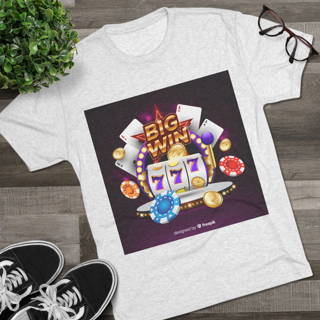 Big Win Unisex Crew Tee | Slot Machine Graphic T-Shirt for Gamers | Gambling Gift | Casino Night | Birthday Gift