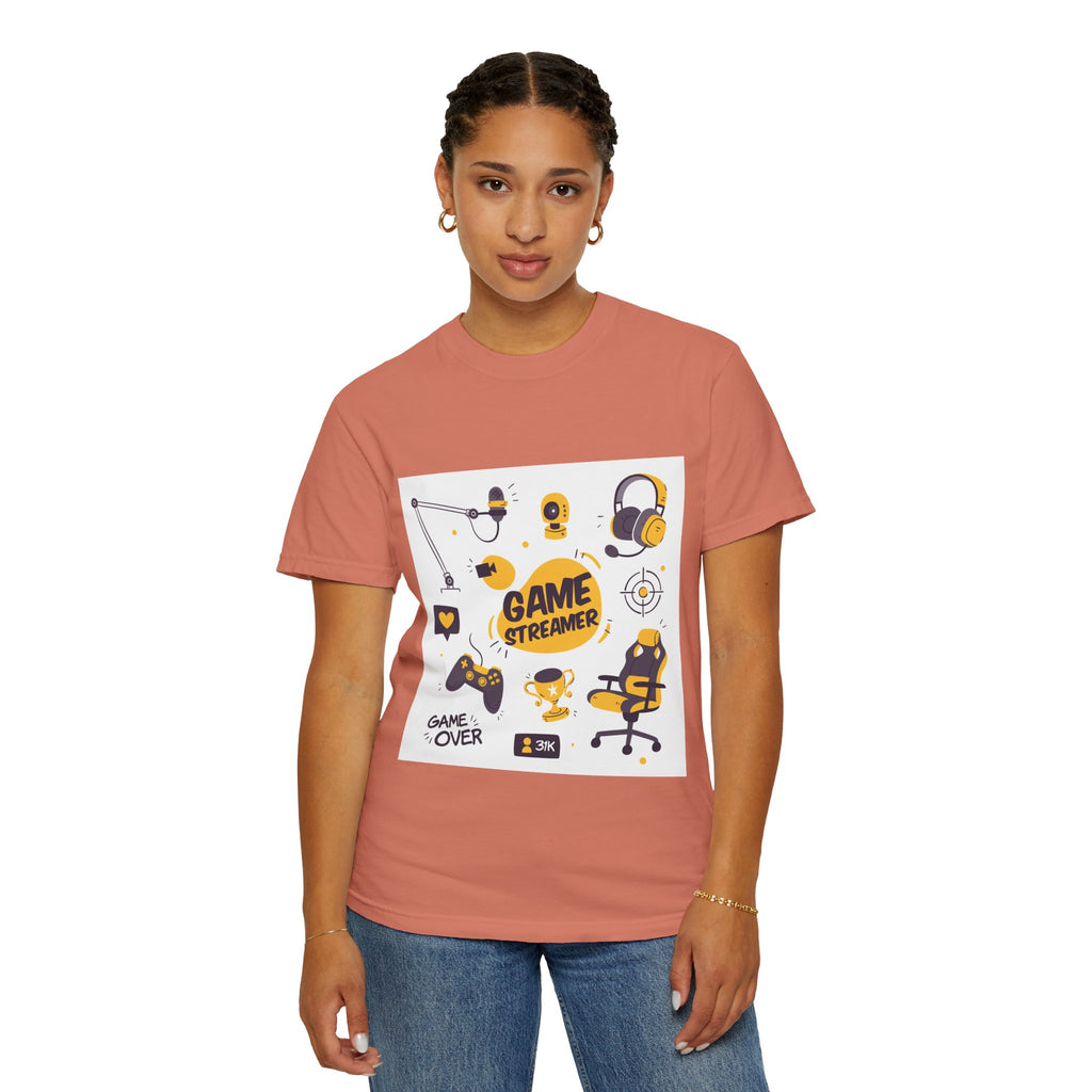 Gamer Streamer T-shirt, Unisex Casual Tee, Gaming Apparel, Twitch Merchandise, Gift for Gamers, Comfortable Cotton Shirt