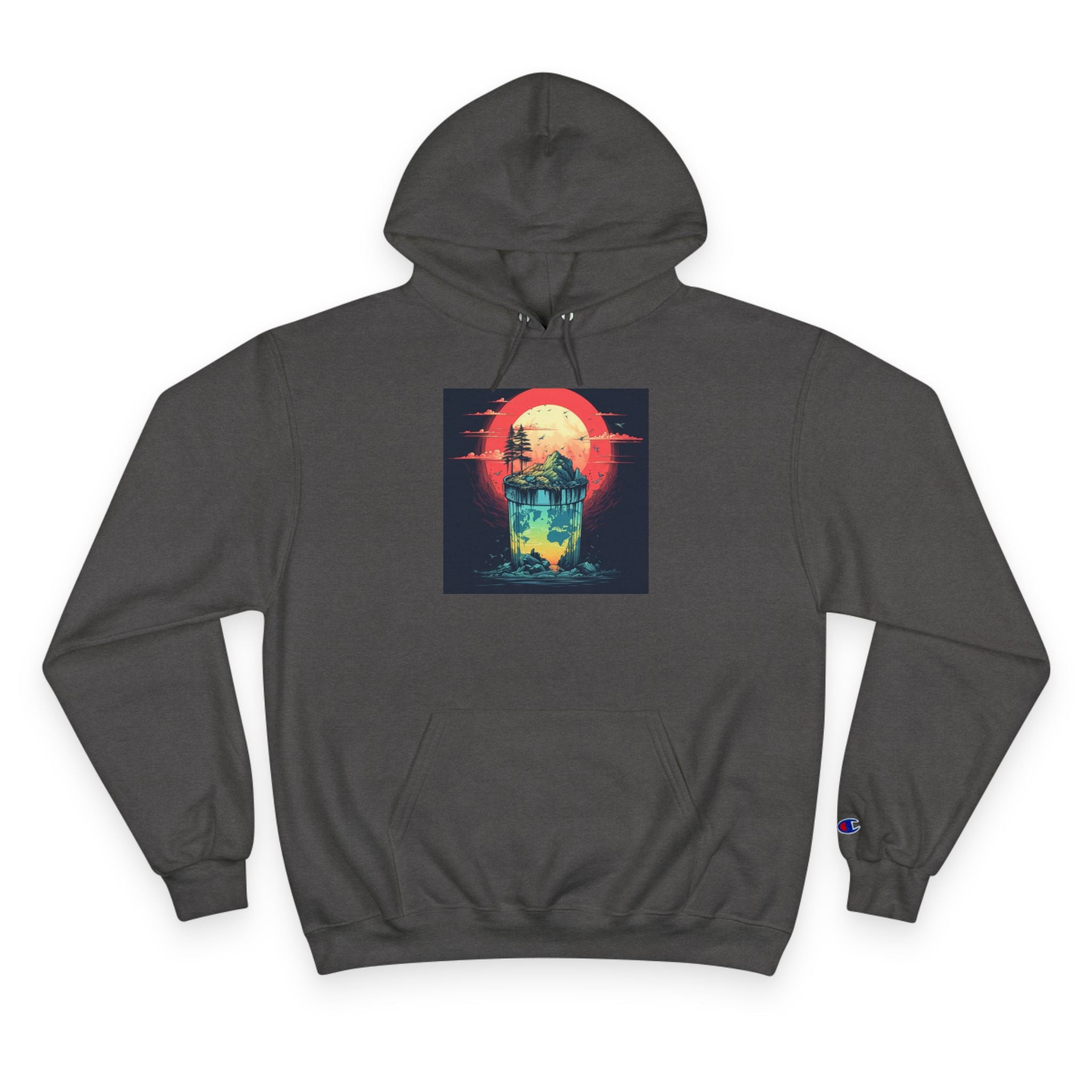 Retro Vibe Champion Hoodie, Comfortable Sweatshirt, Graphic Hoodie, Cozy Layer, Unisex Style