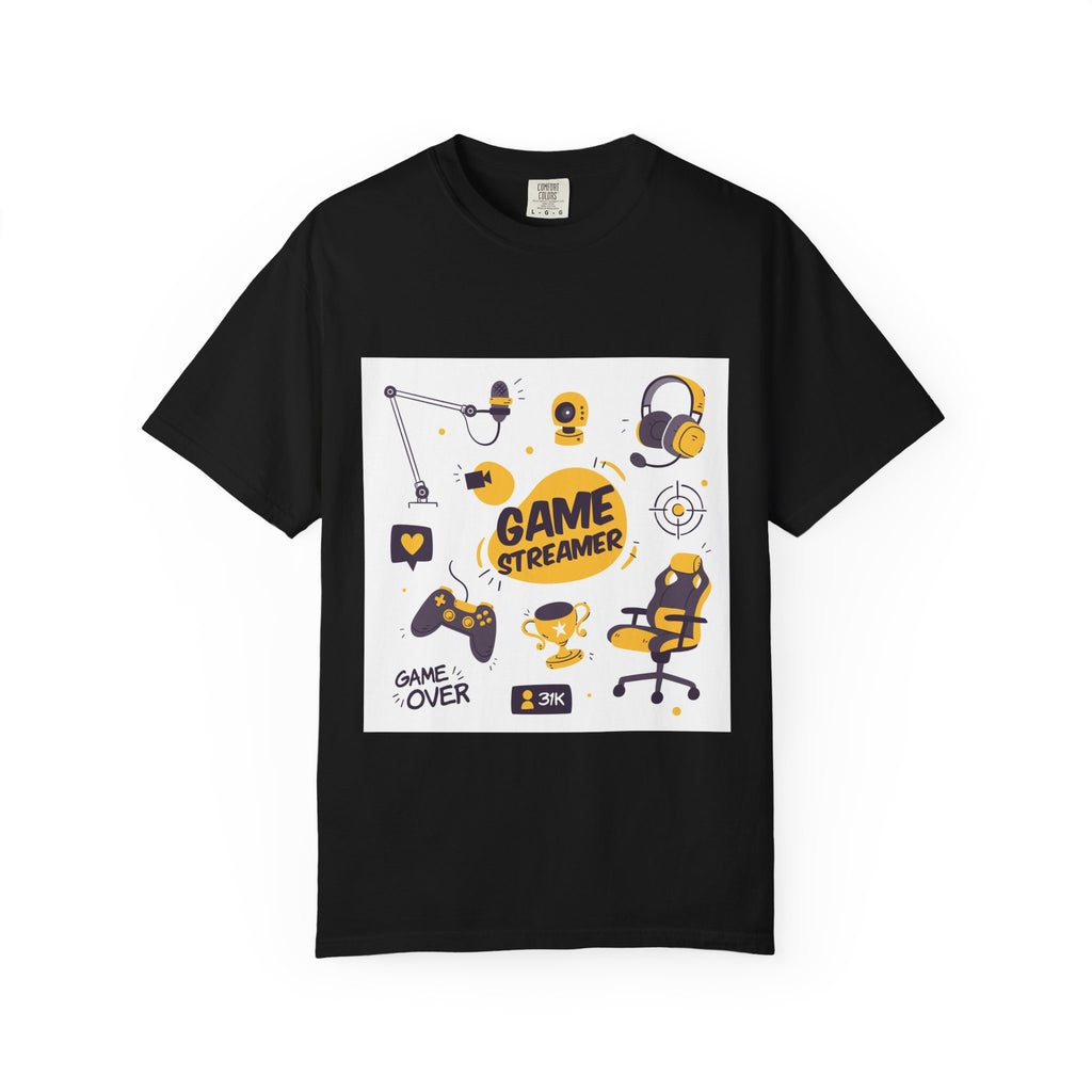 Gamer Streamer T-shirt, Unisex Casual Tee, Gaming Apparel, Twitch Merchandise, Gift for Gamers, Comfortable Cotton Shirt