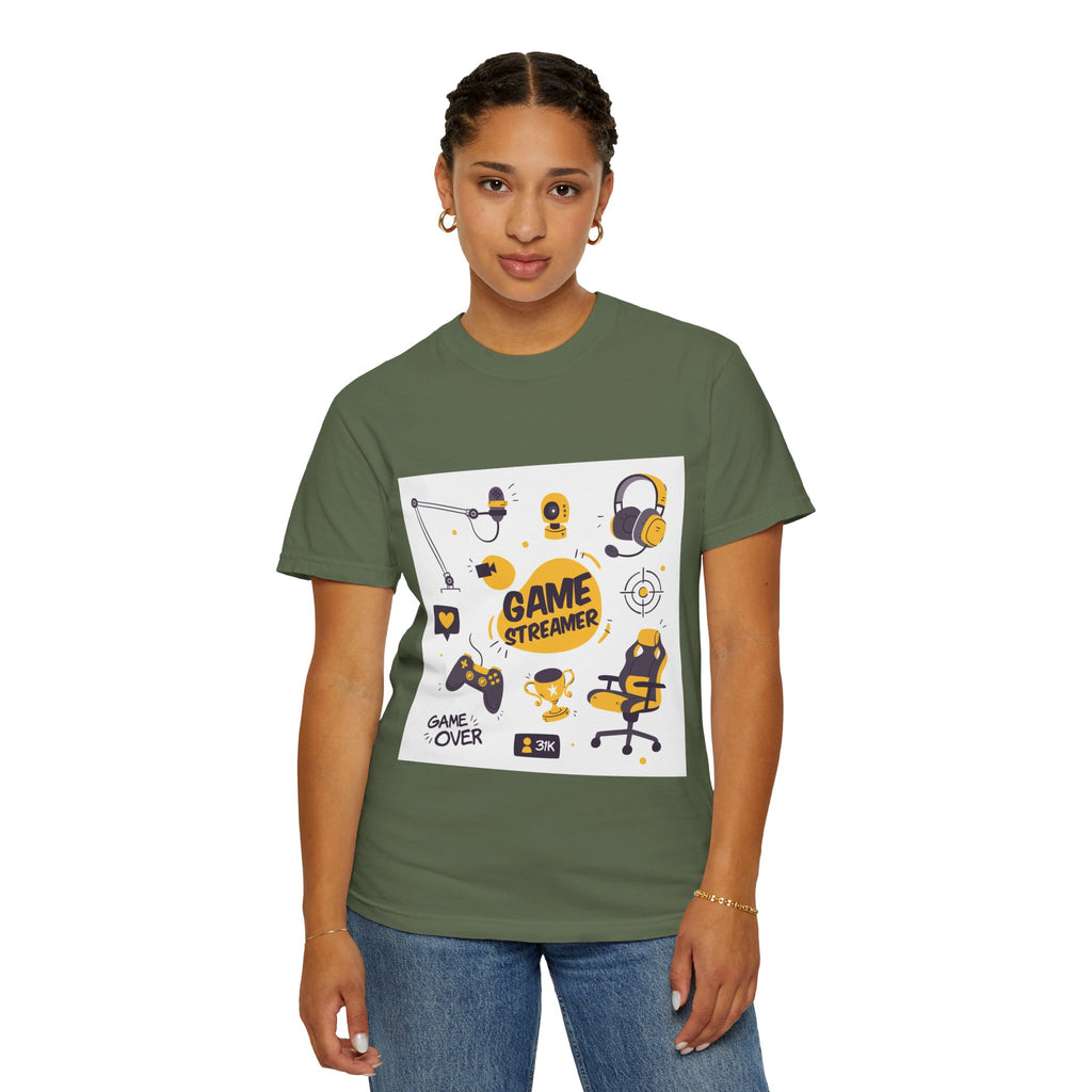 Gamer Streamer T-shirt, Unisex Casual Tee, Gaming Apparel, Twitch Merchandise, Gift for Gamers, Comfortable Cotton Shirt