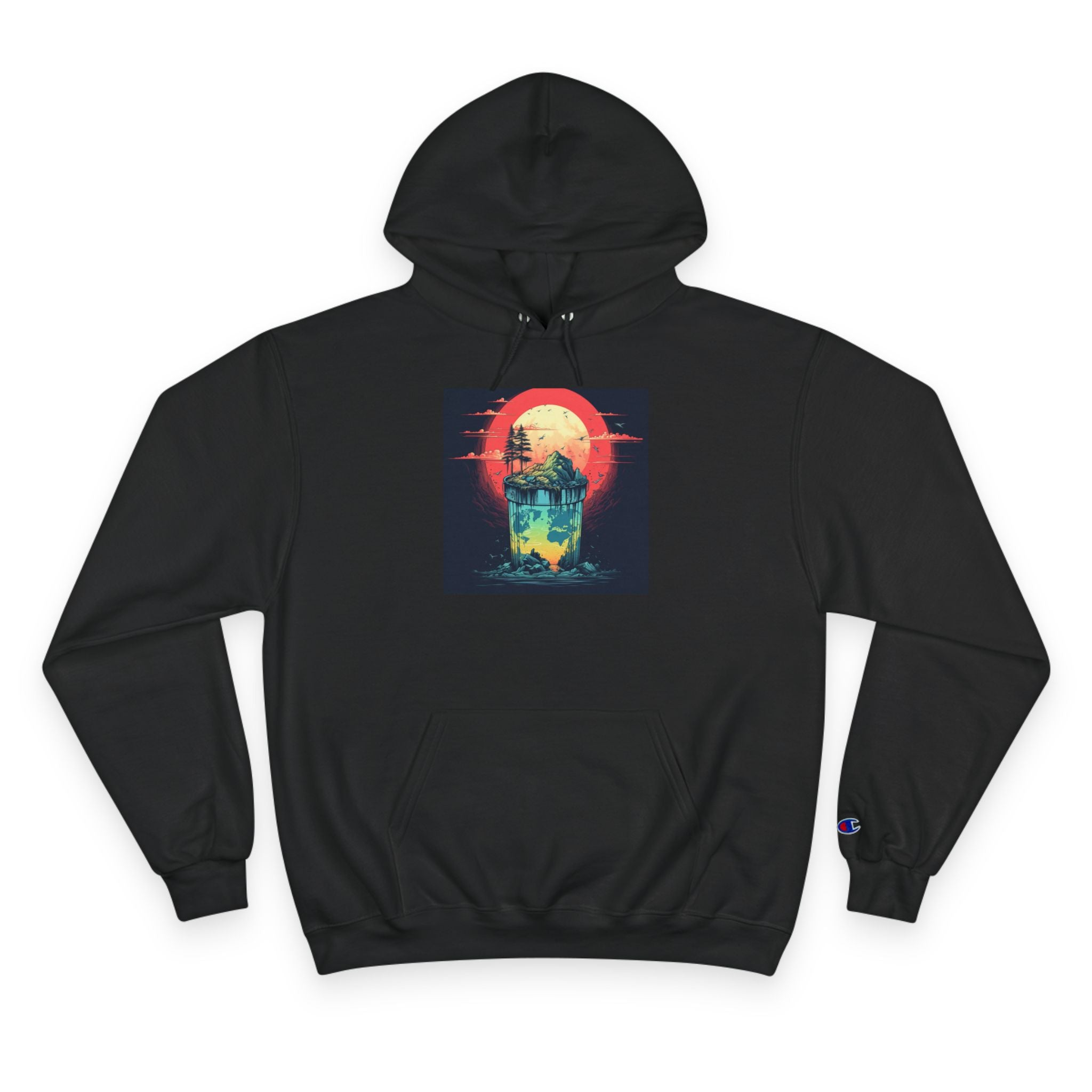 Retro Vibe Champion Hoodie, Comfortable Sweatshirt, Graphic Hoodie, Cozy Layer, Unisex Style
