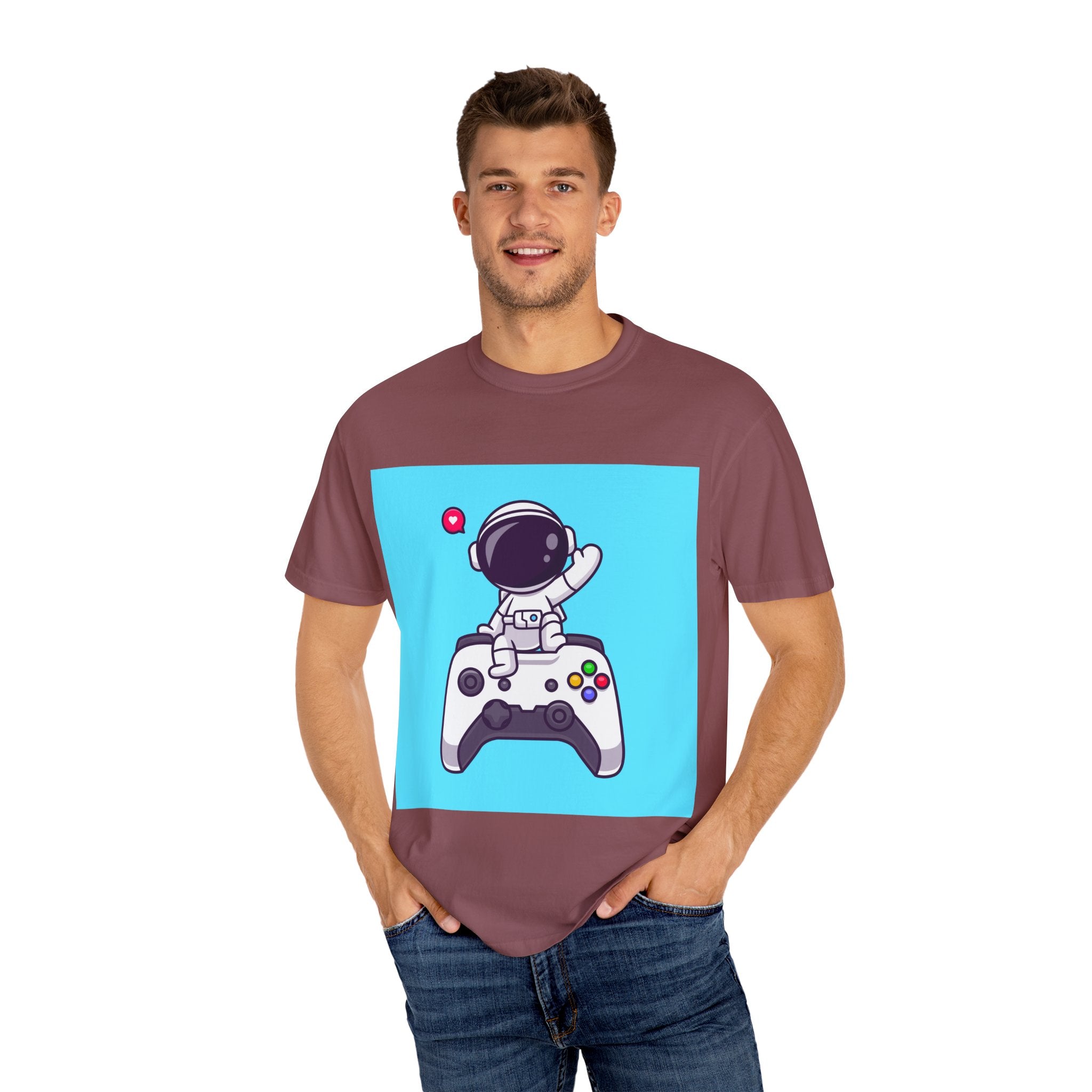 Astronaut Gamer T-Shirt, Unisex Gaming Shirt, Space-Themed Shirt, Gift for Gamers, Creative Casual Wear