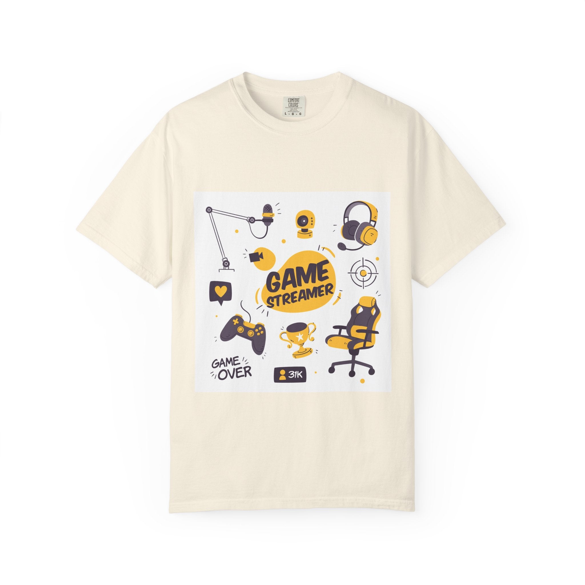 Gamer Streamer T-shirt, Unisex Casual Tee, Gaming Apparel, Twitch Merchandise, Gift for Gamers, Comfortable Cotton Shirt