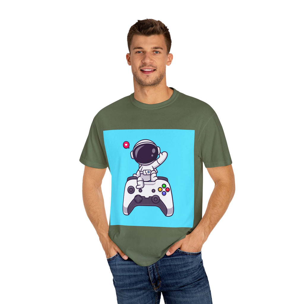 Astronaut Gamer T-Shirt, Unisex Gaming Shirt, Space-Themed Shirt, Gift for Gamers, Creative Casual Wear