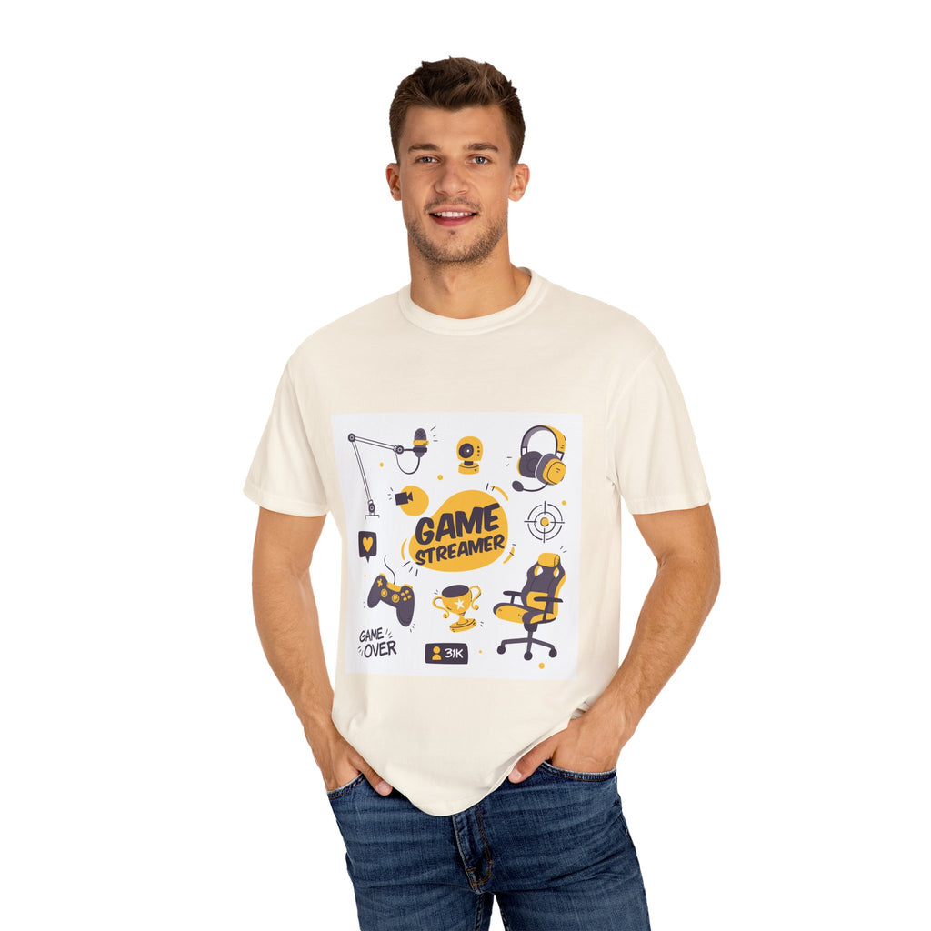 Gamer Streamer T-shirt, Unisex Casual Tee, Gaming Apparel, Twitch Merchandise, Gift for Gamers, Comfortable Cotton Shirt