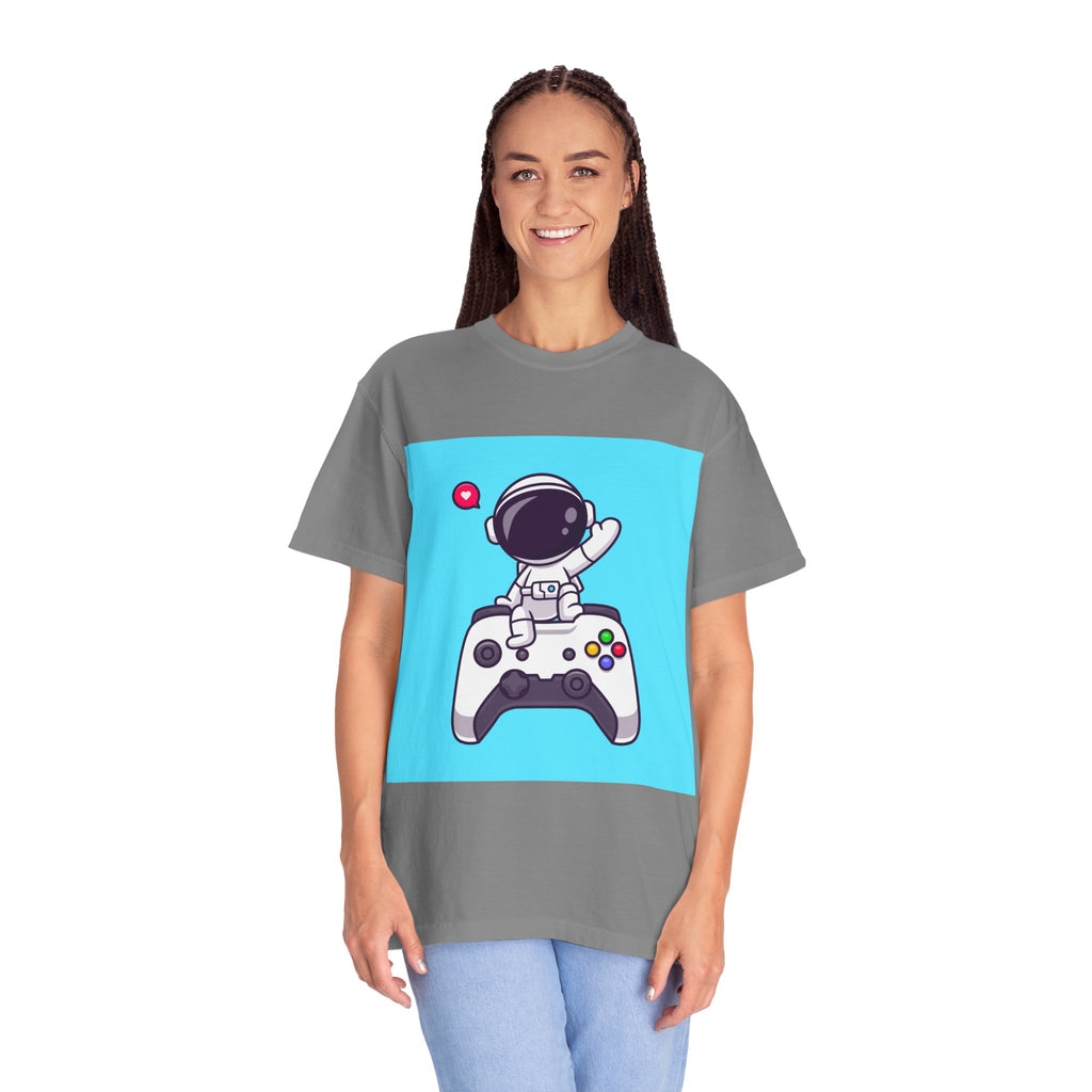 Astronaut Gamer T-Shirt, Unisex Gaming Shirt, Space-Themed Shirt, Gift for Gamers, Creative Casual Wear