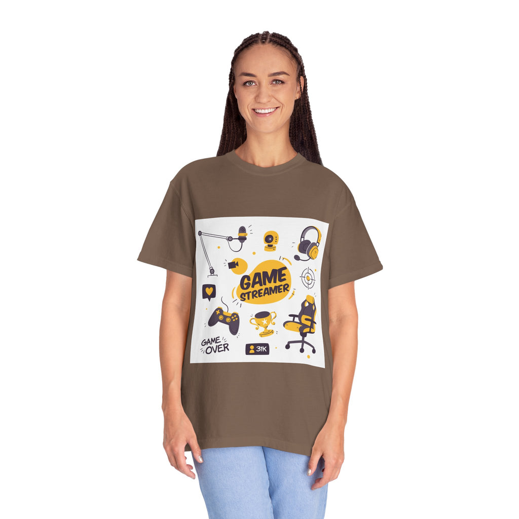 Gamer Streamer T-shirt, Unisex Casual Tee, Gaming Apparel, Twitch Merchandise, Gift for Gamers, Comfortable Cotton Shirt