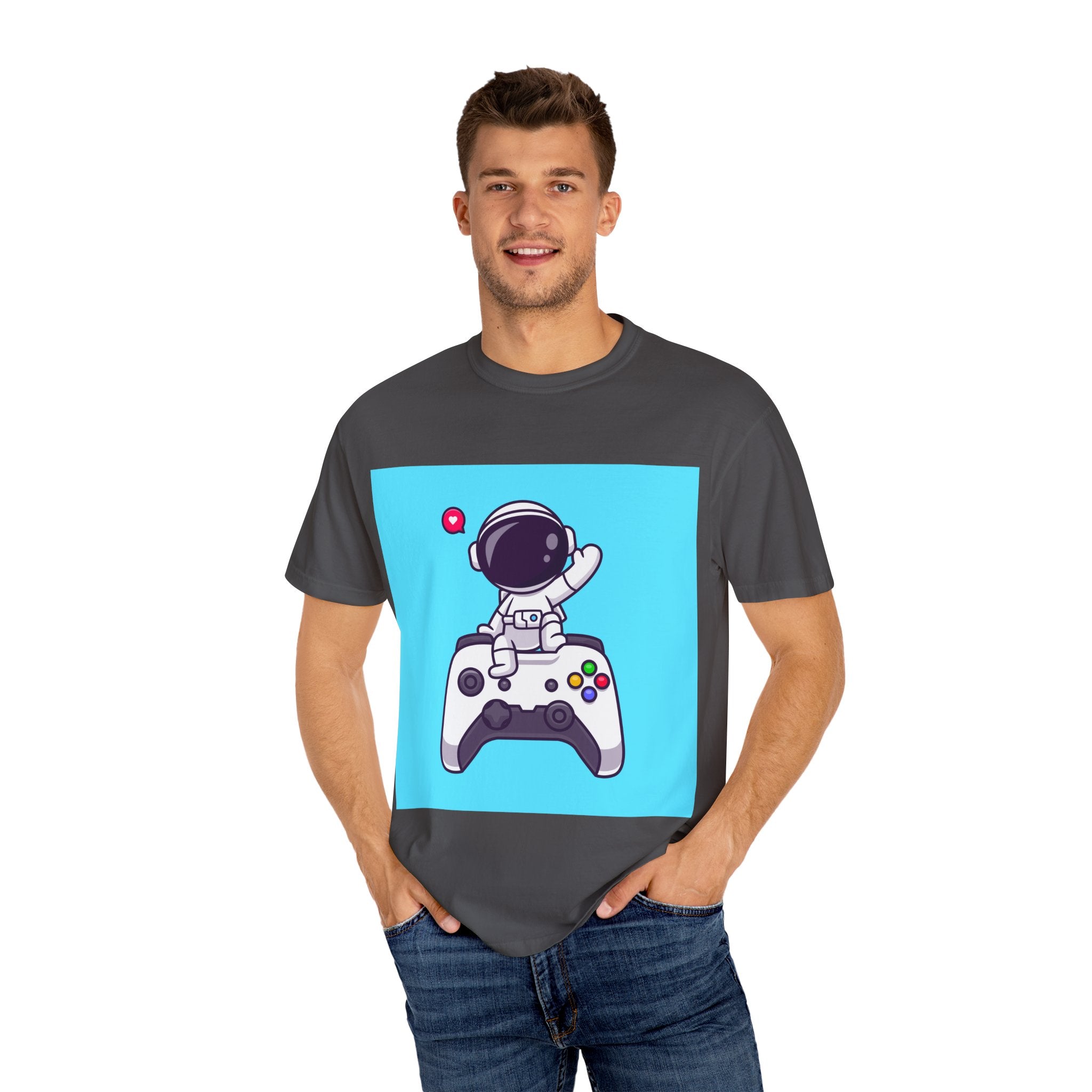Astronaut Gamer T-Shirt, Unisex Gaming Shirt, Space-Themed Shirt, Gift for Gamers, Creative Casual Wear
