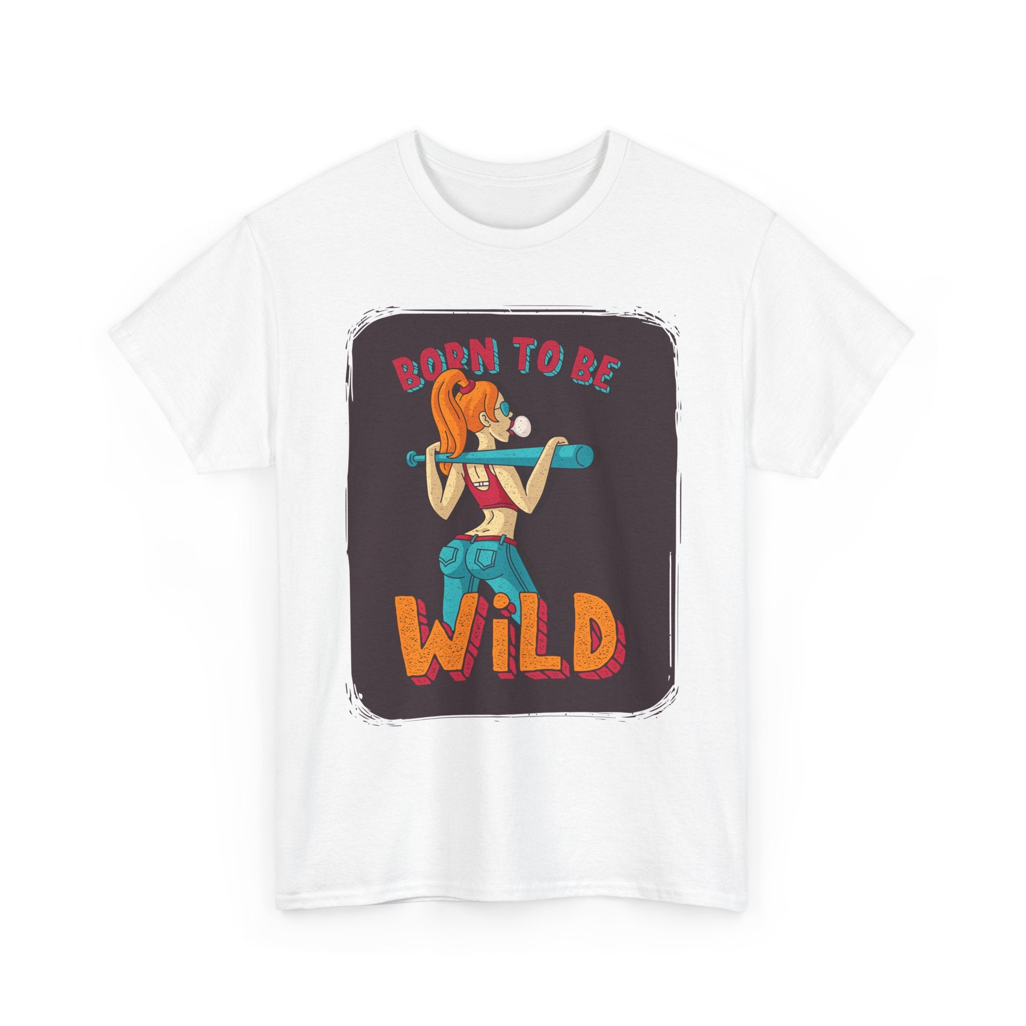 Born to Be Wild Unisex Heavy Cotton Tee | Fun Graphic T-Shirt | Casual Summer Wear, Gift for Adventurers, Workout Shirt, Motivation Tee