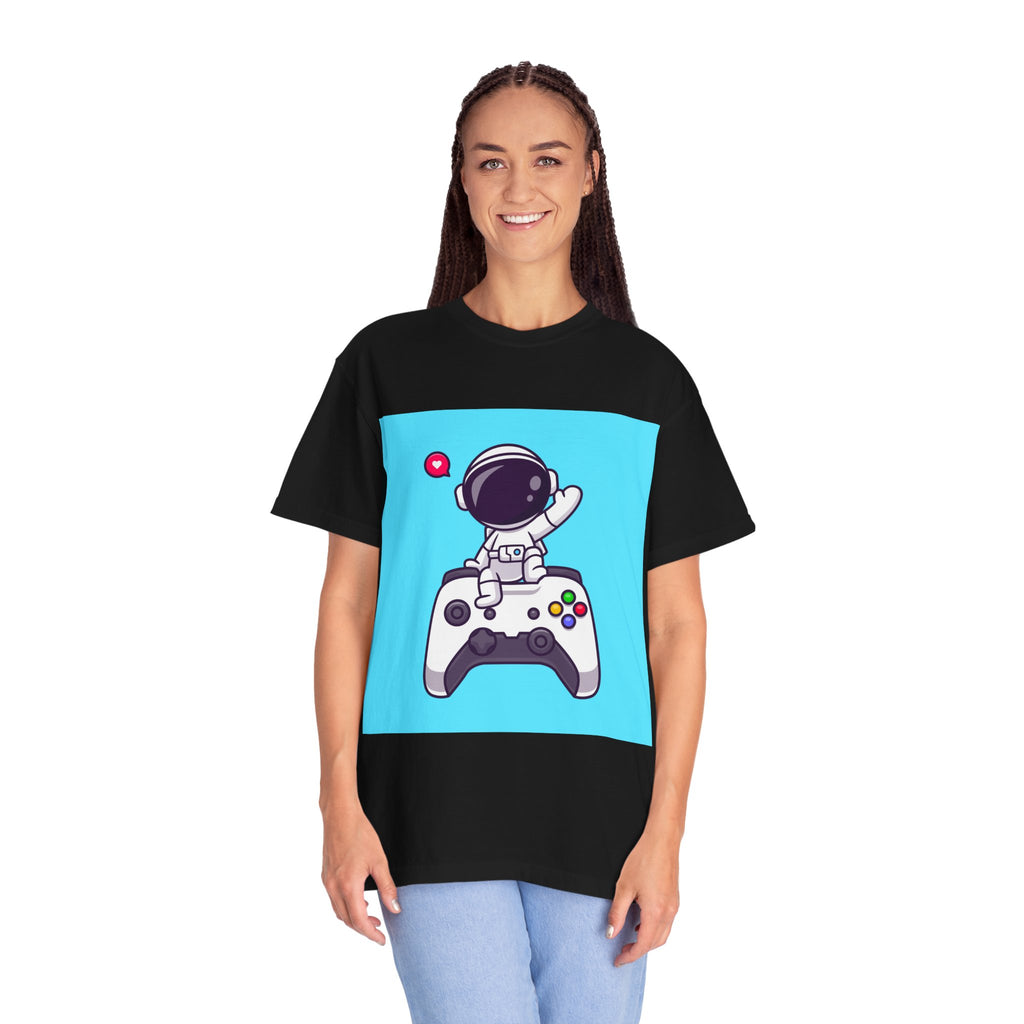 Astronaut Gamer T-Shirt, Unisex Gaming Shirt, Space-Themed Shirt, Gift for Gamers, Creative Casual Wear