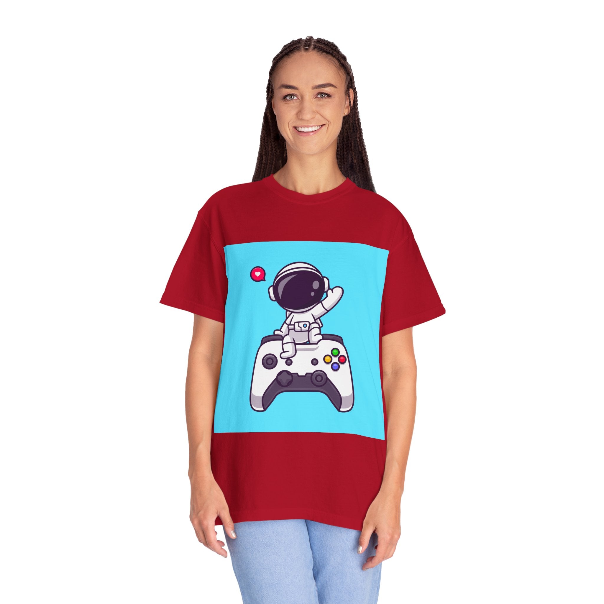 Astronaut Gamer T-Shirt, Unisex Gaming Shirt, Space-Themed Shirt, Gift for Gamers, Creative Casual Wear