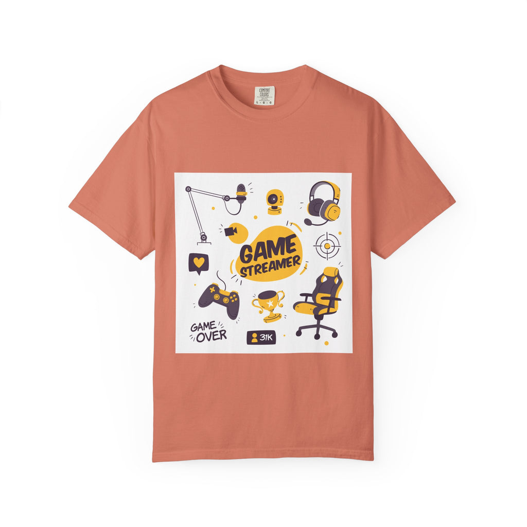 Gamer Streamer T-shirt, Unisex Casual Tee, Gaming Apparel, Twitch Merchandise, Gift for Gamers, Comfortable Cotton Shirt