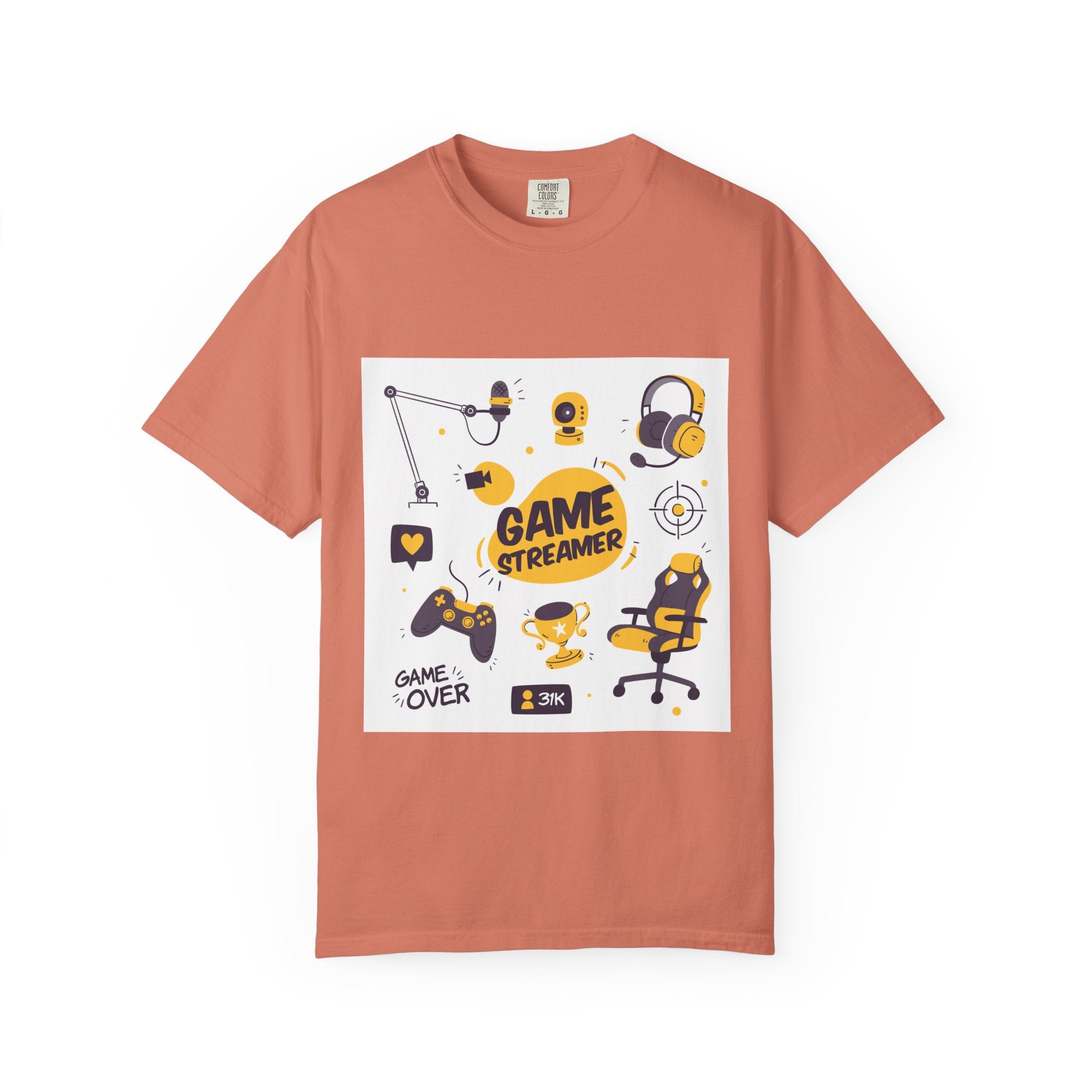 Gamer Streamer T-shirt, Unisex Casual Tee, Gaming Apparel, Twitch Merchandise, Gift for Gamers, Comfortable Cotton Shirt