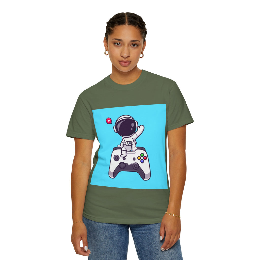 Astronaut Gamer T-Shirt, Unisex Gaming Shirt, Space-Themed Shirt, Gift for Gamers, Creative Casual Wear
