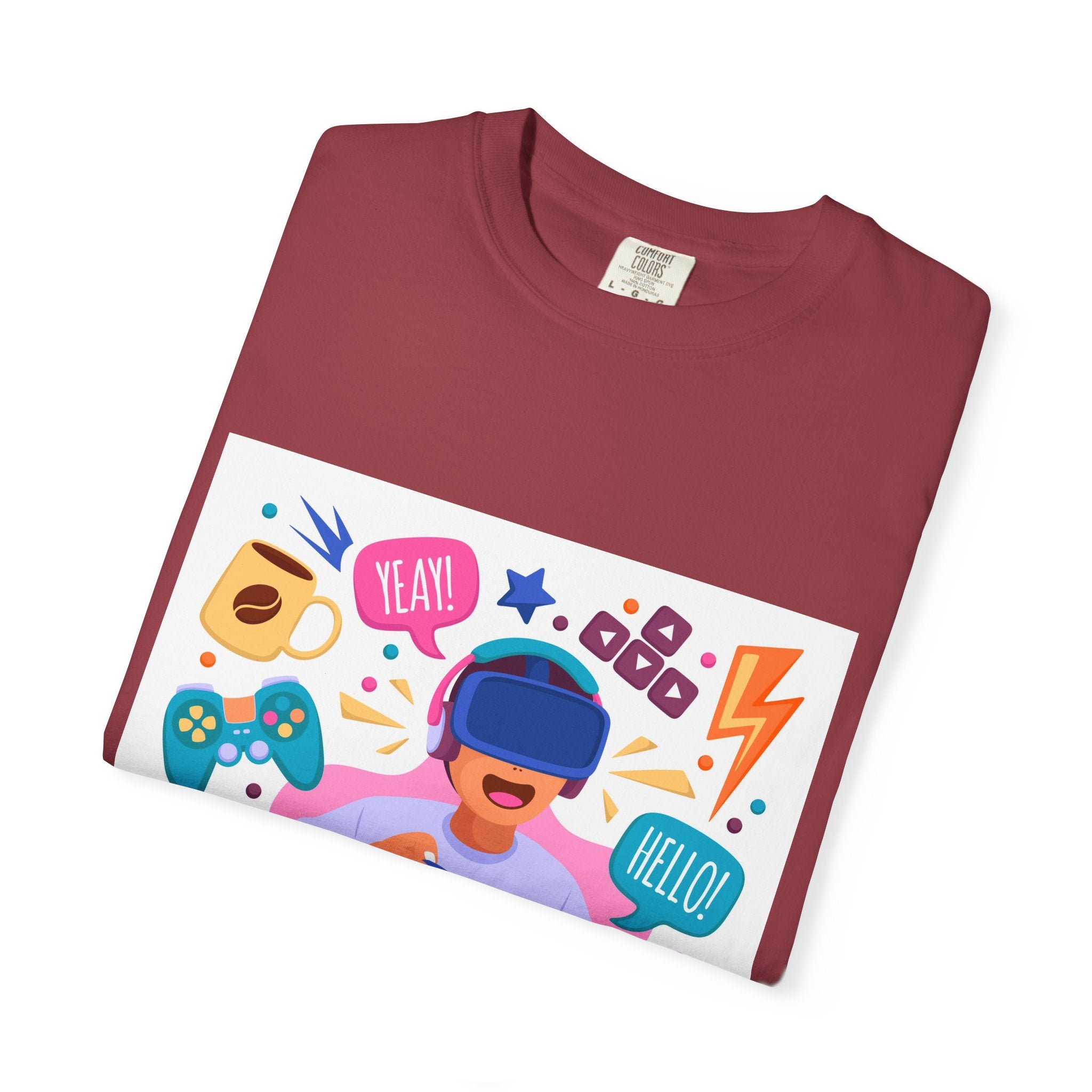 Fun Gamer T-Shirt - Unisex Garment-Dyed, Video Game Gift, Geeky Apparel, Casual Wear, Birthday Gift, VR Fan Tee