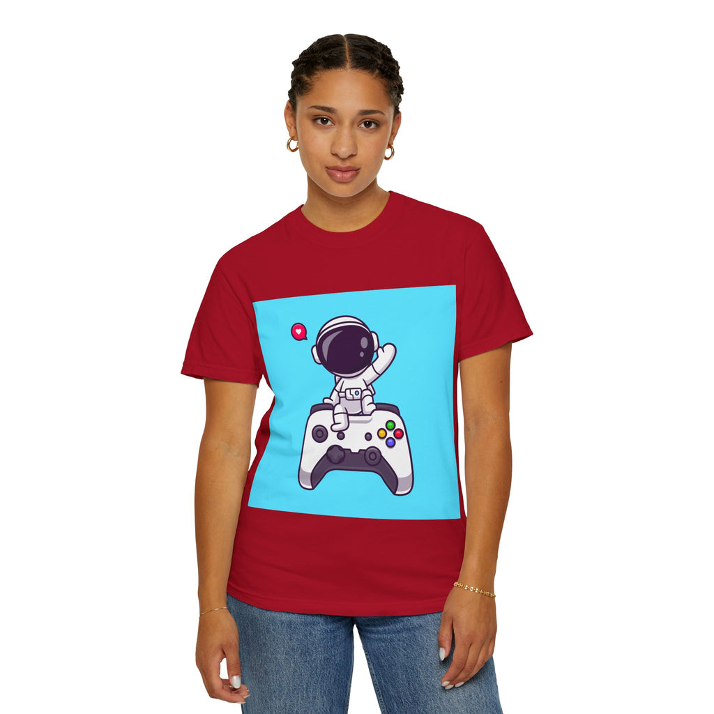 Astronaut Gamer T-Shirt, Unisex Gaming Shirt, Space-Themed Shirt, Gift for Gamers, Creative Casual Wear