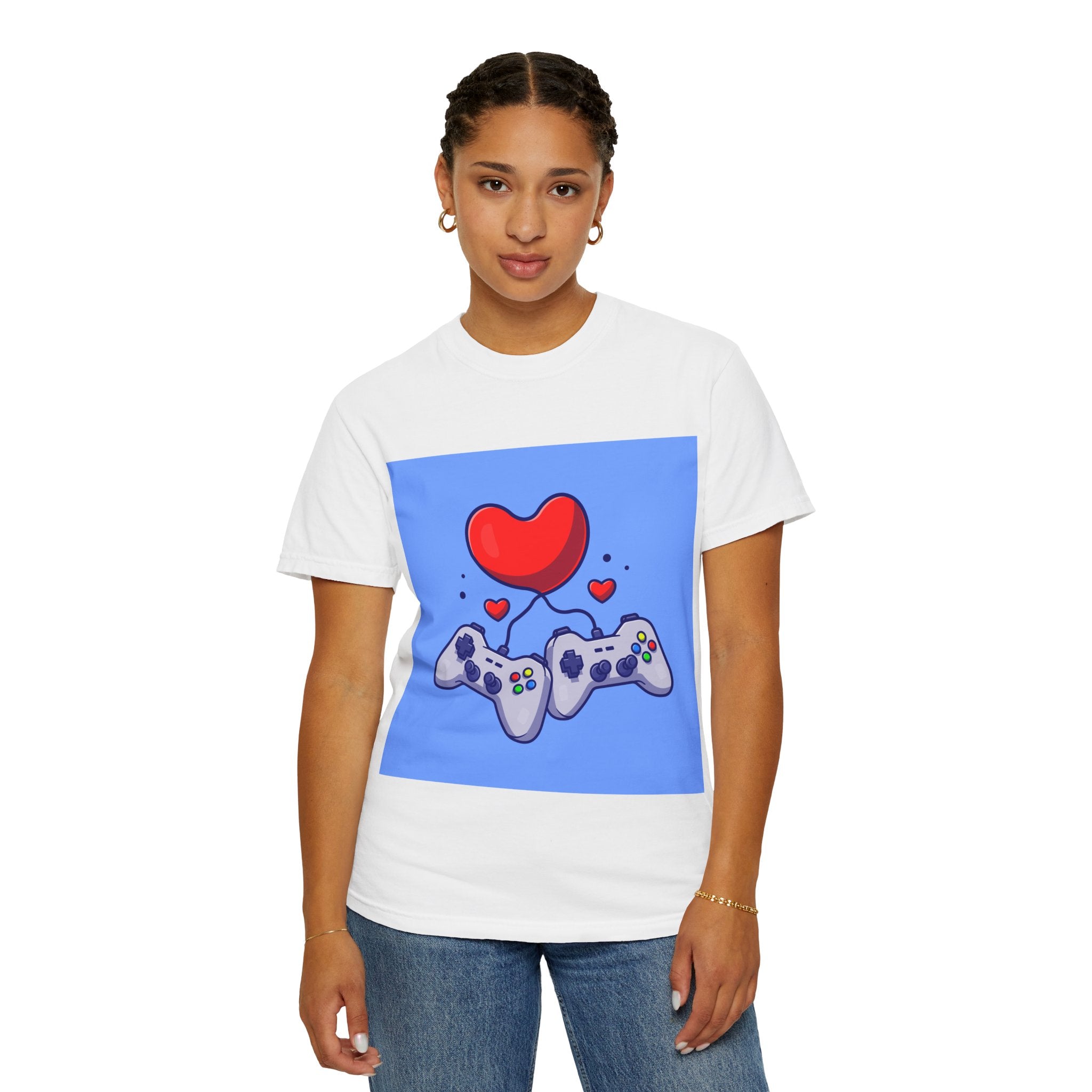 Gamer Love T-Shirt, Unisex Apparel, Cute Gaming Tee, Valentine's Gift, Gaming Enthusiast Shirt