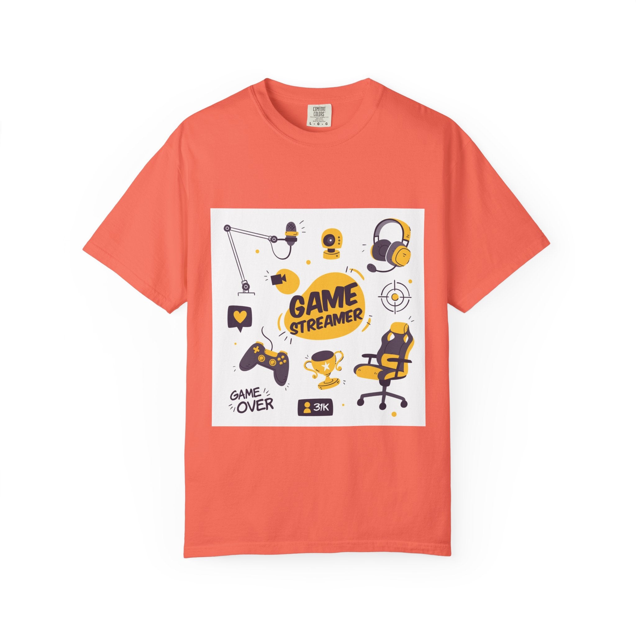 Gamer Streamer T-shirt, Unisex Casual Tee, Gaming Apparel, Twitch Merchandise, Gift for Gamers, Comfortable Cotton Shirt