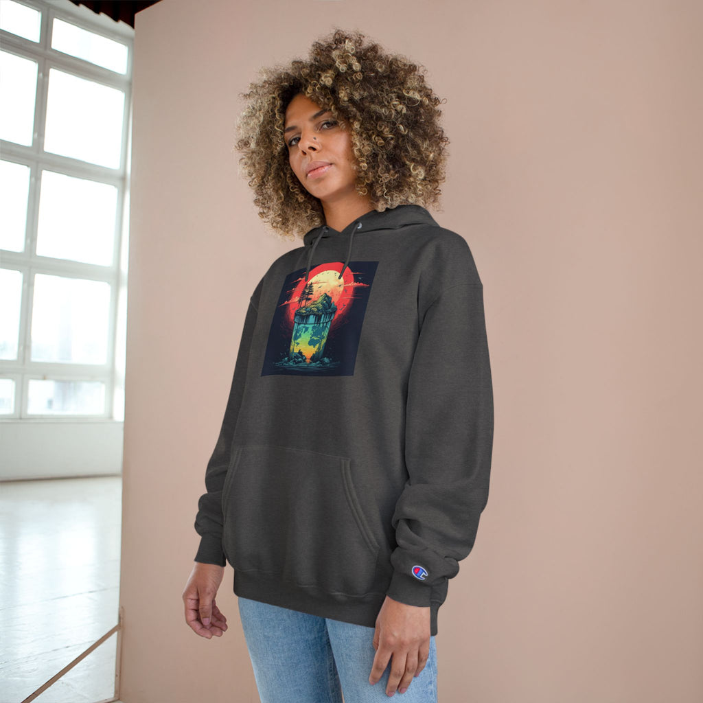 Retro Vibe Champion Hoodie, Comfortable Sweatshirt, Graphic Hoodie, Cozy Layer, Unisex Style