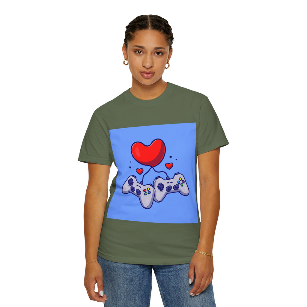 Gamer Love T-Shirt, Unisex Apparel, Cute Gaming Tee, Valentine's Gift, Gaming Enthusiast Shirt