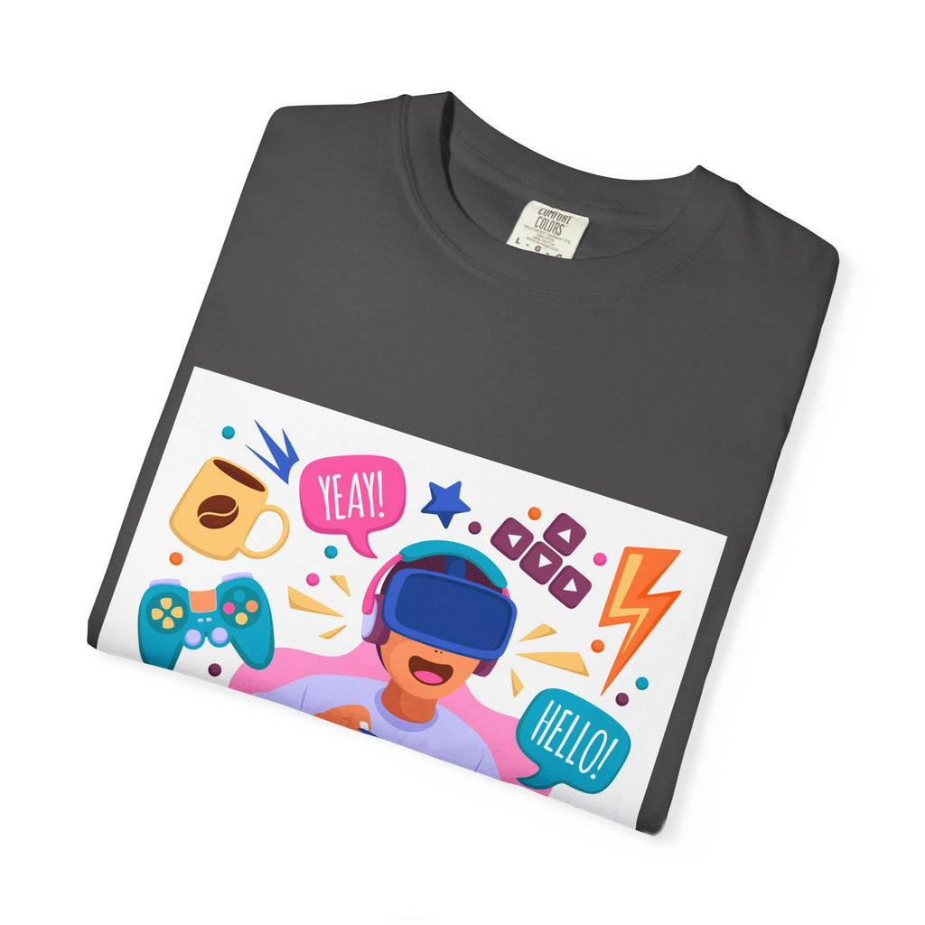 Fun Gamer T-Shirt - Unisex Garment-Dyed, Video Game Gift, Geeky Apparel, Casual Wear, Birthday Gift, VR Fan Tee