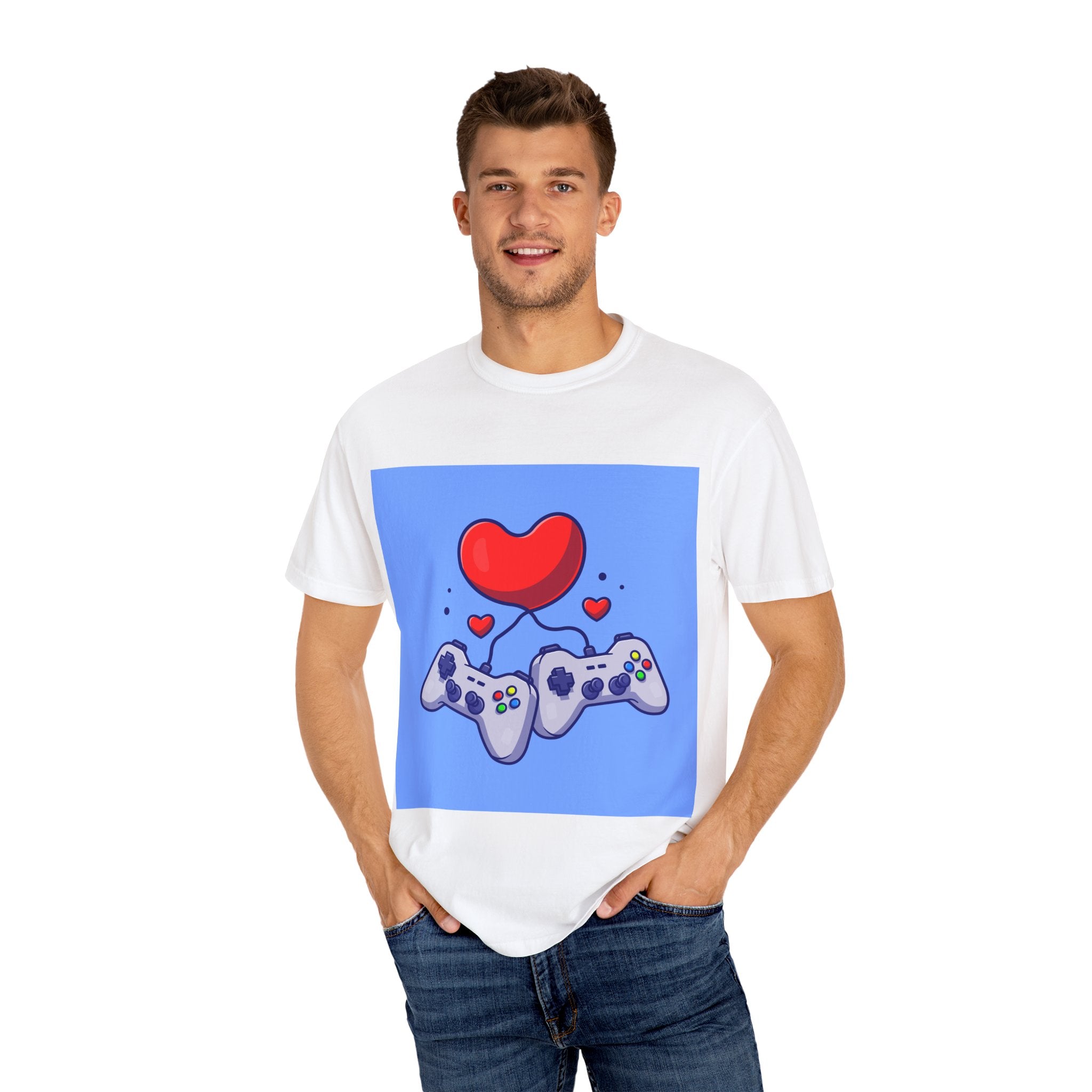 Gamer Love T-Shirt, Unisex Apparel, Cute Gaming Tee, Valentine's Gift, Gaming Enthusiast Shirt