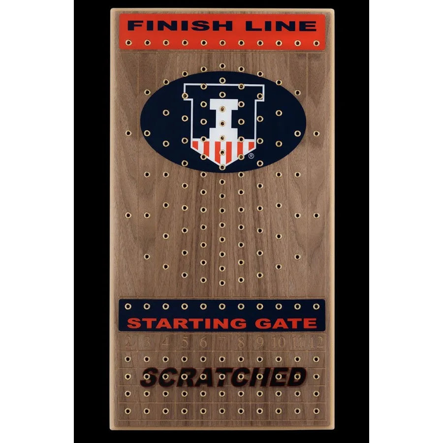 University of Illinois Deluxe Walnut Horseracing Game