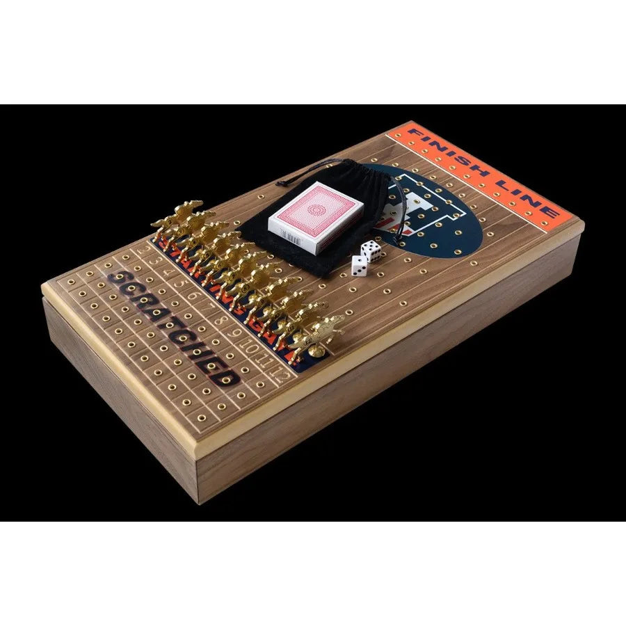University of Illinois Deluxe Walnut Horseracing Game